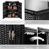 thumbnail of tectake Armadietto da giardino in rattan Monza, struttura in alluminio, 4 scomparti  Nero