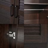 thumbnail of Helloshop26 - Guarda-roupa moderno para quarto unidade de armazenamento atemporal 1 prateleira MDF 176 x 80 x 52 cm efeito nogueira 03_0006375