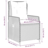 thumbnail of vidaXL 3-tlg. Bistro-Set mit Kissen Grau Poly Rattan