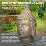 thumbnail of ECD Germany Buddha Kopf Statue 53 cm Bronzeoptik Polyresin Dekofigur Skulptur Meditation Yoga Innen Außen