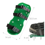 thumbnail of Relaxdays Rasenlüfter Schuhe, je 13 Nägel, Vertikutierer, Nagelschuhe Rasen, Estrichschuhe, BT: 32,5x15 cm, schwarz/grün