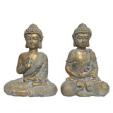 thumbnail of 1 Buddha Figur 15x21x31cm Kunststein Buddhismus Dekofigur Buddhafigur Dekoration Gartenfigur Gartendeko Gold