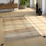thumbnail of Baumwollteppich Boho wendbar schmutzabweisend Beige Rechteckig 60x110 | 100% Baumwolle, Rücken aus Baumwolle | Florhöhe: 8 mm | pflegeleicht