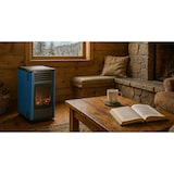 thumbnail of Poêle à gaz 3,4KW Bleu et Noir - Chauffage d'appoint effet Feu de bois Manhattan Sahara