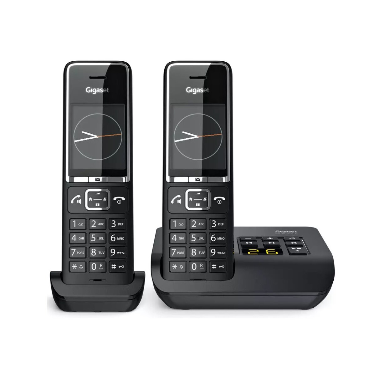 GIGASET téléphone sans fil duo dect avec répondeur noir/argent COMFORT-550A-DUO-BLK