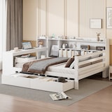 thumbnail of Schlafsofa 140x200 cm aus Massivholz mit Schreibfläche und Ablagefächern – platzsparend und funktional Weiß
