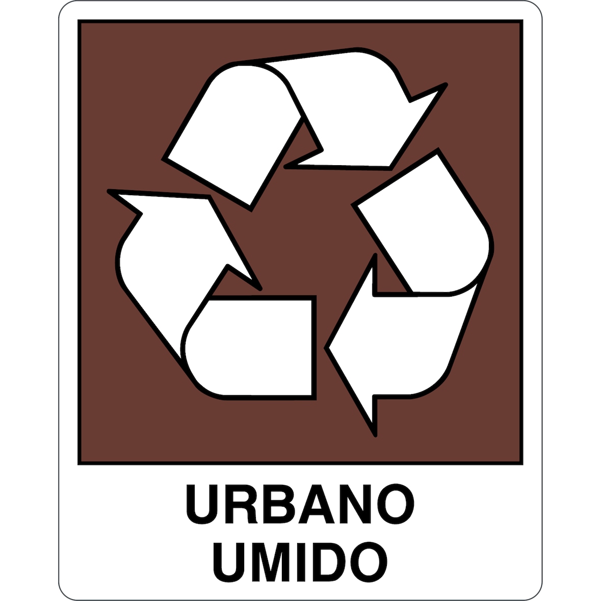 cartello alluminio 250x310 mm urbano umido - raccolta differenziata