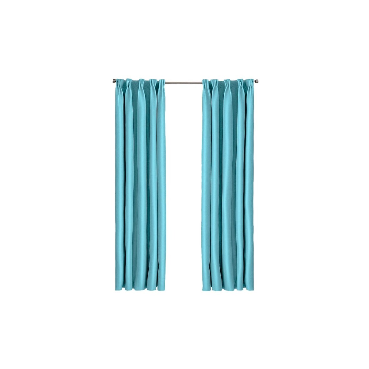Larson - Luxe effen blackout gordijn - met haken - 3m x 2.5m - Turquoise