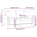 thumbnail of vidaXL 2-Sitzer-Sofa mit Zierkissen Gelb 140 cm Samt