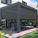 thumbnail of Pergola bioclimatique autoportée motorisée et éclairée 3x4m et 1 store