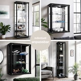 thumbnail of K-Möbel Vitrine Suspensa Vidro 80x60x25 cm Made in Germany com 2 prateleiras de vidro ESG ajustáveis Preto