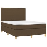 thumbnail of vidaXL Boxspringbett mit Matratze & LED Dunkelbraun 140x200 cm Stoff