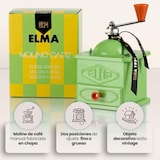 thumbnail of Elma Molinillo Café Manual Vintage, 2 Posiciones Ajuste, Chapa, Decorativo, Verde, 10,5x10,5x15,5 cm, No Muele Café