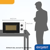thumbnail of Exquisit Mikrowelle 20L, 700 Watt, 24,5cm Drehteller, 5 Leistungsstufen, Timer, Auftaufunktion, 2 Drehregler, MW950-070 weiss