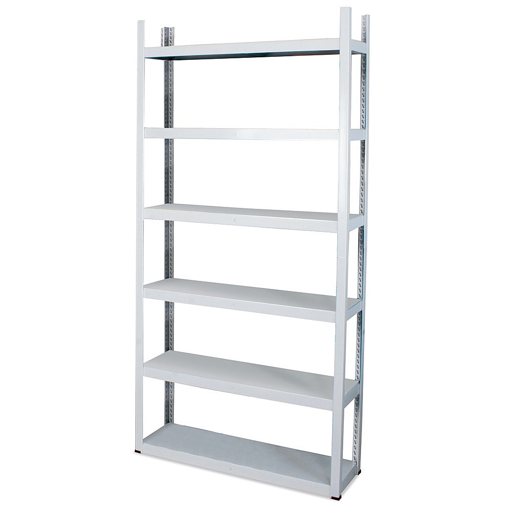 Regal aus Stahlblech, Stecksystem, 6 Böden, Tragkraft 200kg/Boden, BxTxH 1000 x 300 x 2100 mm, lichtgrau