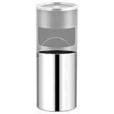 thumbnail of DELUKE® Runder Standaschenbecher für Draußen 30L 25x61cm Stahl Mülleimer mit Aschenbecher Abfalleimer mit Inneneimer Standascher Outdoor, Grau