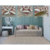 thumbnail of Alfombra Vinilo Hidráulica Tobos 01, de rombos color salmón, para pasillo, salón, cocina, dormitorios, 60x40