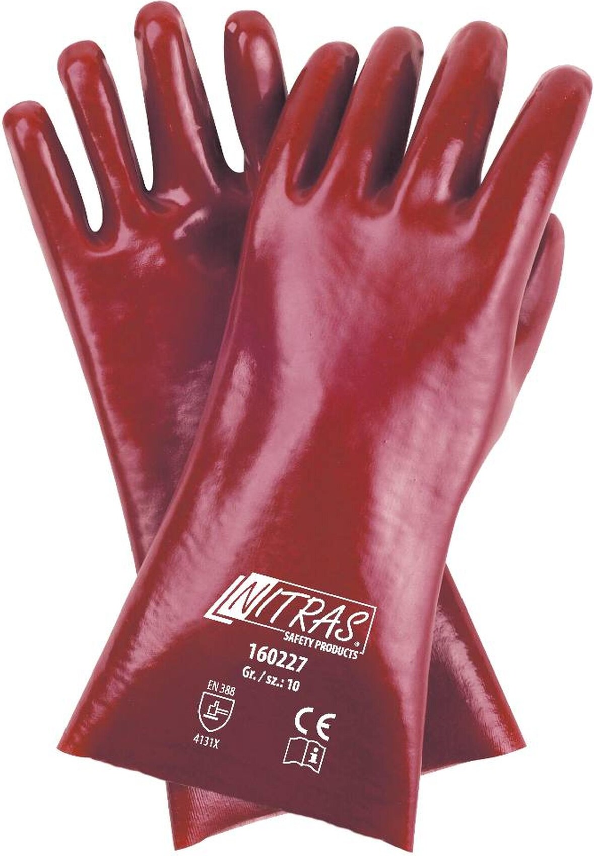 Nitras Arbeitshandschuhe | rot | PVC | Gr. 10 | Schutzhandschuhe