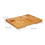 thumbnail of Relaxdays Besteckkasten Bambus, ausziehbar, 2 Messerblöcke, Schubladeneinsatz mit 5-7 Fächern, HBT 5 x 56 x 43 cm, natur