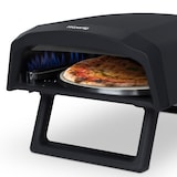 thumbnail of H.Koenig GINO640, forno pizza a gas, acciaio inox, superficie 32cm, girevole a 360°, pietra Cordierite, fino 500°C, piedi pieghevoli, pala per pizza