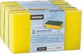 thumbnail of 42 Topfreiniger, Schwamm Jumbo eckig 4,1 cm x 14,8 cm x 8,5 cm gelb/grün mit Griffrille, kratzend