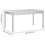 thumbnail of vidaXL Gartentisch Grau 140x80x75 cm Poly Rattan Akazienholz