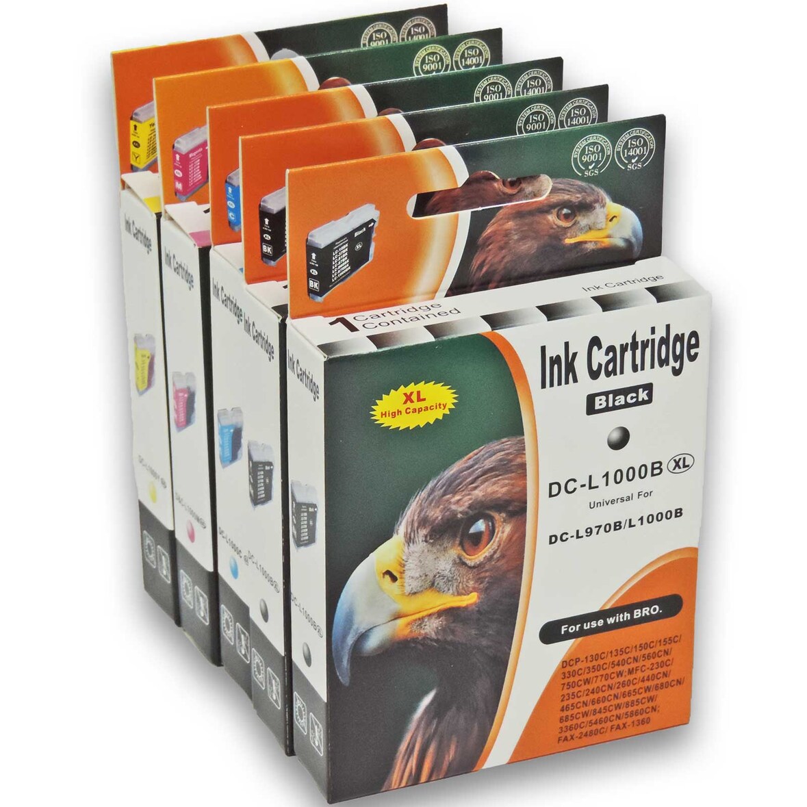 Kompatibel Brother LC-970 XXL, LC-1000 XXL Set 5 Druckerpatronen alle Farben von D&C