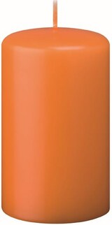 thumbnail of Flachkopf-Stumpenkerzen Mango 120 x Ø 100 mm, 4 Stück