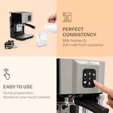 thumbnail of BellaVita Kaffeemaschine 3-in-1 1450 W 20 Bar Milchschäumer Silber-Metallic