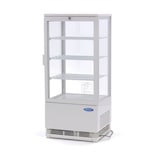 thumbnail of Maxima - Gekoelde vitrine 78L wit met glas aan 4 zijden, LED en temperatuurregelaar 0-12°C, slot, geventileerde koeling, 42.8x38.6x96 cm