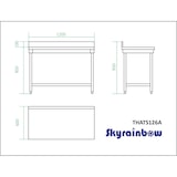 thumbnail of Skyrainbow Arbeitstisch aus Edelstahl, mit Aufkantung, 120 x 60