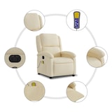 thumbnail of vidaXL Massagesessel Elektrisch Creme Stoff