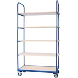 thumbnail of Etagenwagen mit 4 Lenkrollen, 2 mit Bremse, 5 Etagen, LxBxH 1050 x 500 x 1880 mm
