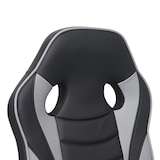 thumbnail of Cadeira de escritório HWC-F59, cadeira de secretária giratória cadeira de corrida cadeira de jogos, imitação de pele ~ preto/cinzento
