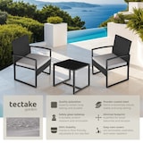 thumbnail of tectake Ensemble de salon de jardin en rotin Granada avec table pour 2 personnes Noir - gris clair/noir - 404994