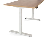 thumbnail of Mesa dupla Rocada 160x163cm regulável eletricamente em altura. Composta por dois tampos de 160x80cm de cor carvalho e estrutura branca.