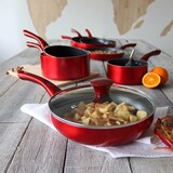 thumbnail of Menastyl - Sauteuse 24cm aluminium avec couvercle cerise compatible induction