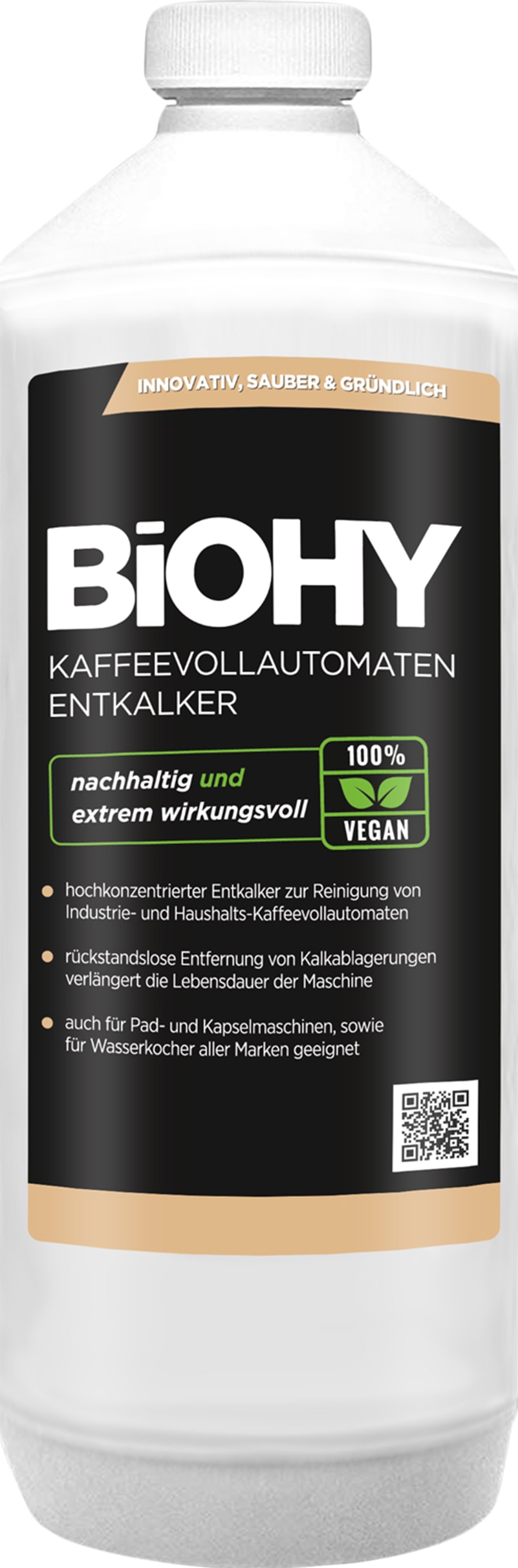 BiOHY Kaffeevollautomaten Entkalker (1l Flasche) | Ideal zur Entkalkung von allen Kaffeemaschinen | Ca. 20 Entkalkungsvorgänge/Flasche