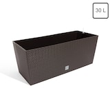 thumbnail of Prosperplast - Rattanjardinera 30 Liter mit Bewässerung in Schokoladenfarbe 60 x 25 x 24 cm