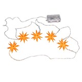 thumbnail of LED Lichterkette Sterne orange 5 warm weiße LEDs 6 cm Ø Timer