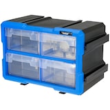 thumbnail of HMF Sortierbox für Kleinteile mit 4 Schubladen, erweiterbarer Sortimentskasten für Schrauben und Werkzeug, 8 Fächer, 29,5 x 19,5 x 16 cm, Blau-Schwarz