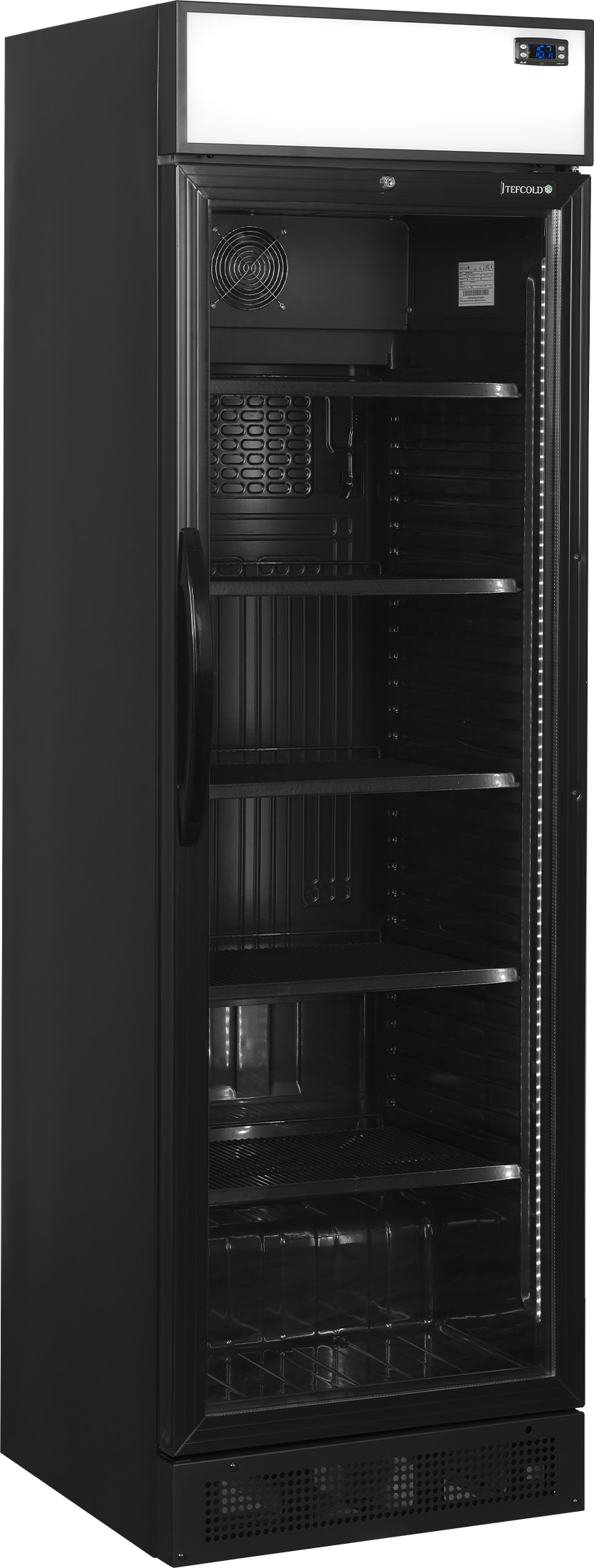 TEFCOLD Flaschenkühlschrank in Schwarz CEV435CP BLACK 358l Schwarz