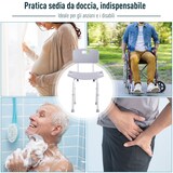 thumbnail of HOMCOM Sedia Doccia in Alluminio Altezza Regolabile 8 Livelli