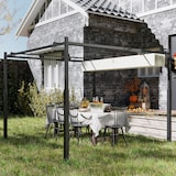 thumbnail of Outsunny Gazebo Pergola 4x4 m con Tetto Retrattile Bianco Crema