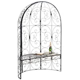 thumbnail of Arche à rosier Rosie en forme de demi pavillon avec banc de jardin Bronze