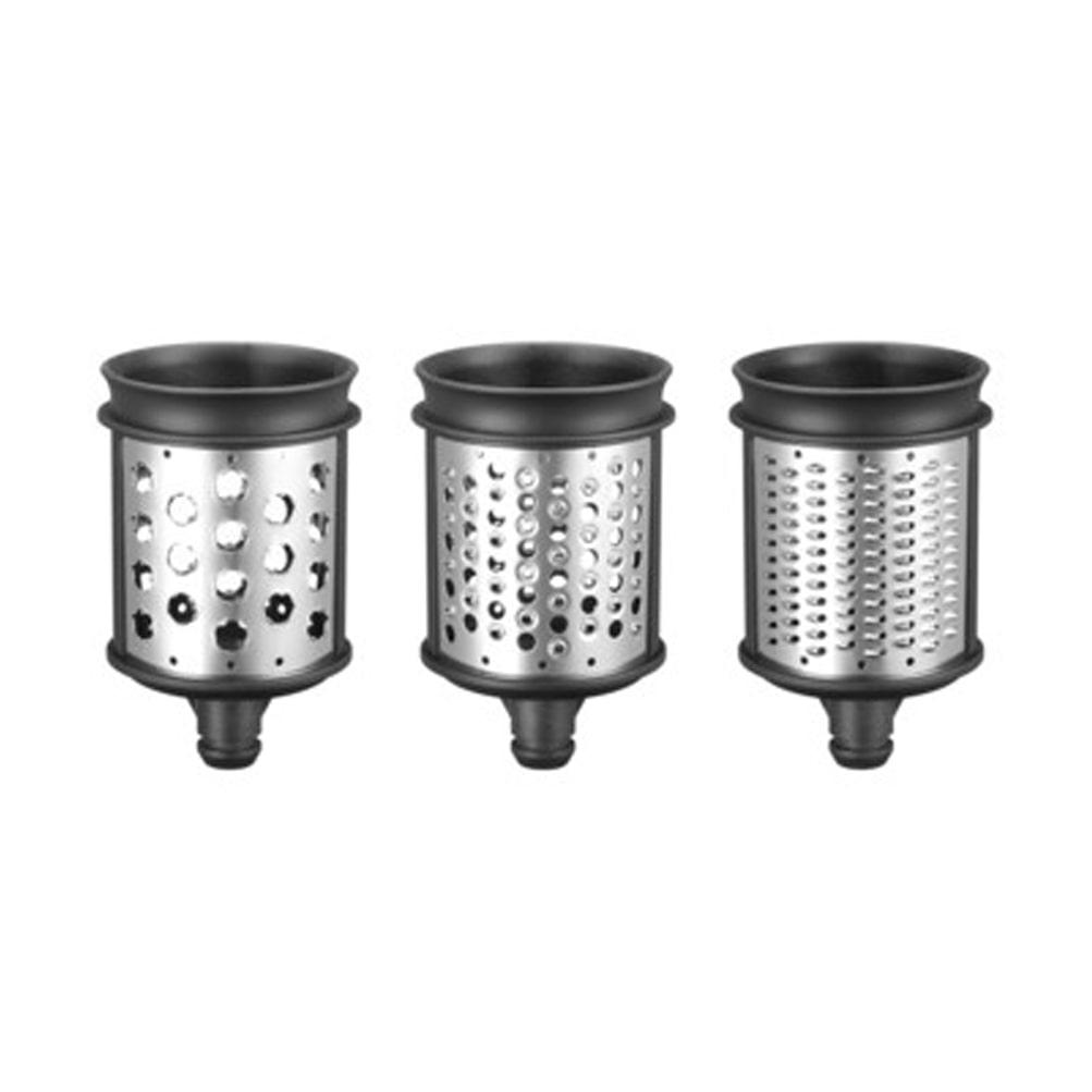 KitchenAid Zubehörtrommel 5KSMEMVSC, 8 x 8 x 12.5 cm, Edelstahl/Kunststoff, Gemüseschneider, silber, 3 Teile