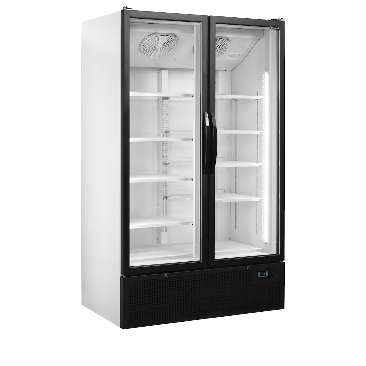 TEFCOLD Expositor refrigerado, acero y vidrio, refrigeración profesional, Blanco RAL