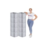 thumbnail of PROREGAL 10x Eurobox NextGen Grip mit Scharnierdeckel & gelben Verschlüssen | HxBxT 32x30x40cm | 30 Liter | Griffe geschlossen | Glatter Boden