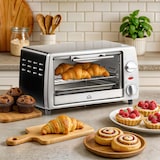 thumbnail of HOMCOM Mini Forno Elétrico 10 Litros 750W com Temperatura até 230 °C Temporizador 60 Minutos Bandeja e Grade 36,5x26x22cm Preto e Prata