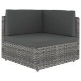 thumbnail of 11-tlg. Garten-Lounge-Set mit Kissen Grau Poly Rattan